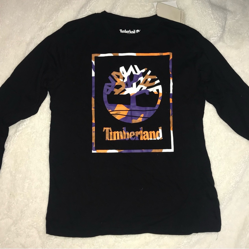 NW - New Timberland Long Sleeve Camo Frame Graphic Tee